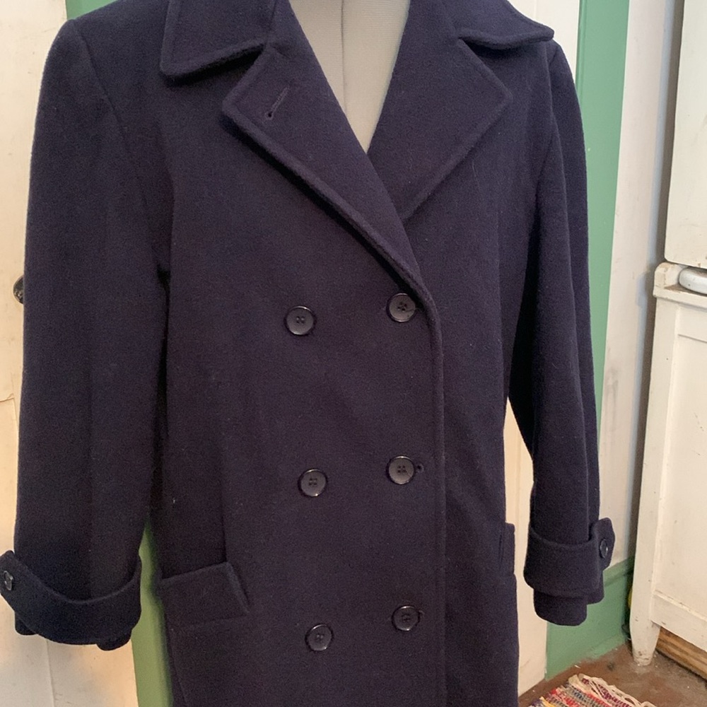Vintage Jonathan Logan classic navy blue pea coat - Picture 2 of 14